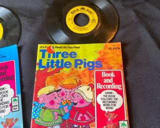 vintage Peter Pan Records Three Little Pigs book and record set.