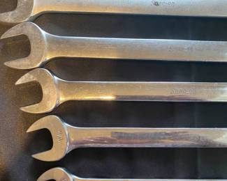 Snap-on combination wrenches. including 1 1/4", 1 1/8", and 1 1/16"