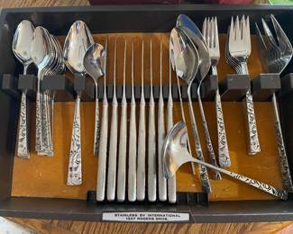 MCM Flatware set, Navaho by International Silver under the 1947 Rogers Bros brand in original storage tray