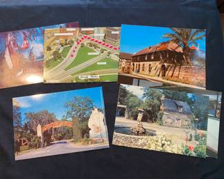 vintage postcards depicting several historical landmarks
