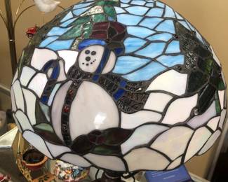 Tiffany style Snowman lamp
