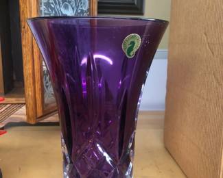 Waterford purple vase