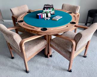 Poker Table / Flip Top Game Table and Chairs