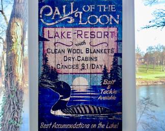 Lake Resort Wooden Sign