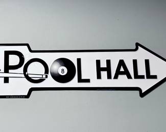 Metal Pool Hall Wall Sign