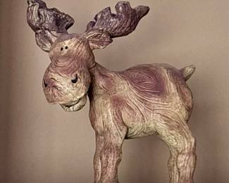 Wooden Moose Statue