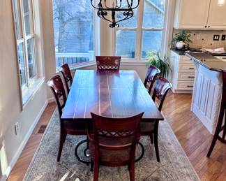 Stickley Furniture Mont Blanc Dining Table and Chairs with Two Leaves Can Seat 12 with Leaves