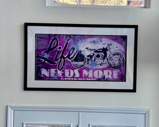 Motorcycle Poster Life Needs More Framed