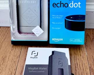 Echo Dot, Phone Case and Wallet 