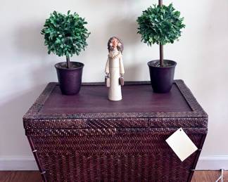 Rattan Chest (Back has some damage) and Décor 