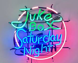 Neon Sign Jukebox Saturday Night
