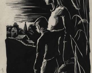 2 people blk woodcut hope lawrence lutton