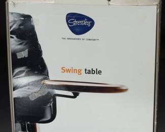 Ekornes Stressless Teak Stain Swing Table Chair Accessory Open Box