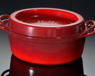 Le Creuset Doufeu #30 Red Enameled Cast Iron Roasting Pot France