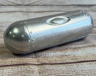Vintage Oakley Metal Pill Sunglasses Case Hard Shell Riveted