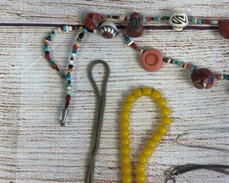 Costume Jewelry Lot of 9 Necklaces incl. Sterling Silver Chain & Beaded