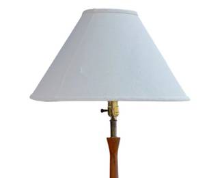 Vintage MCM Walnut Floor Lamp Side Table Magazine Rack Combo