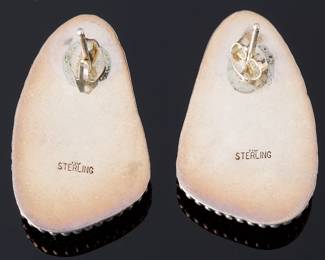 Native American Sterling Silver Rainbow Calsilica Post Earrings