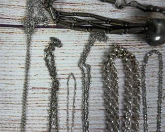 Mixed Lot of 30 Necklaces: 3 Sterling Silver, Costume Jewelry Collection