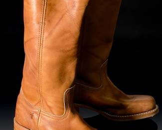 Frye Campus 14L Boots Tan Leather Womens Size 10 M Made in USA