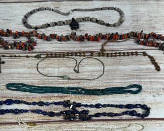 Large Lot of 7 Vintage Costume Necklaces - Mixed Media & Styles Estate Find