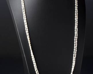 Lot of 2 Fresh Water Baroque Pearl Necklaces | Seed Pearl Strands 34" Each