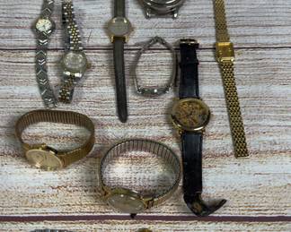Vintage Costume Watch Lot (11) - Mixed Styles, Parts, & Repair - Estate Find
