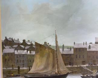 Ben F. Stahl Original Painting, 'Green Dolphin Street,' Evocative Nautical Scene