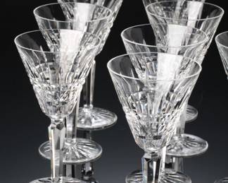 Set of 12 Glenmore Cut Crystal Claret Wine Glasses - Elegant Tableware