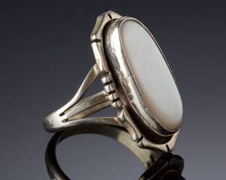 Navajo TF Sterling Silver MOP Ring Sz 6.75 Native American Jewelry