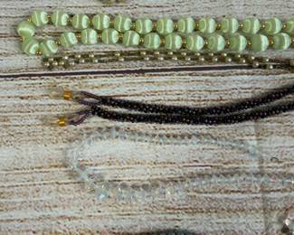 Vintage Costume Jewelry Lot 10 Necklaces Faux Pearls Rosaries For Repair Craft