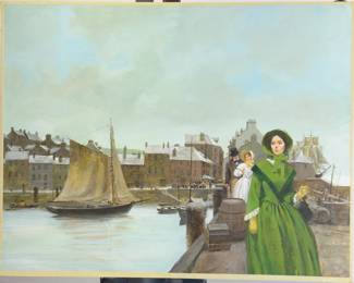 Ben F. Stahl Original Painting, 'Green Dolphin Street,' Evocative Nautical Scene