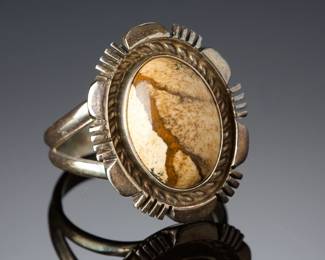 Navajo Wild Horse Magnesite Sterling Silver Ring SZ 7 Native American