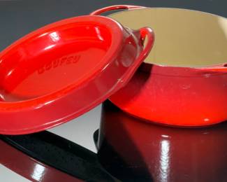 Le Creuset Doufeu #30 Red Enameled Cast Iron Roasting Pot France