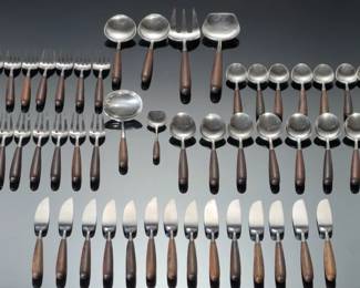 Lauffer Norway MCM Design 2 Flatware Set Wood Handles 51pc