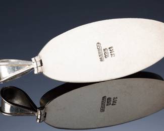 Mexican Modern Sterling Silver Pink Coral Pendant JKI 925