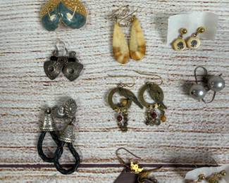 Vintage Costume Earrings Lot: Assorted Styles, Materials, 26 Matching Pairs