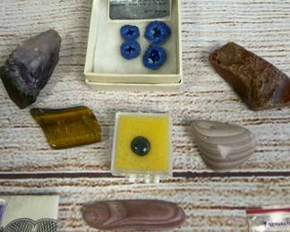 Diverse Collection: Natural Stones, Polished Gems, Minerals, & Costume Elements