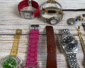 Lot of 30+ Untested Costume Watches Seiko Timex Skagen For Parts Repair