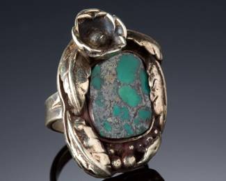 Vintage Navajo Turquoise Silver Ring Sz 4.75 Native American Jewelry 15.47g