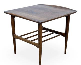 Vintage MCM Bassett End Table Side Lamp Table Spindle Shelf