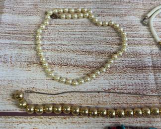 Costume Jewelry Necklace Lot 10pc Faux Pearl Beaded Crafts Repair