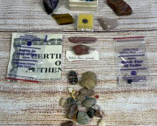 Diverse Collection: Natural Stones, Polished Gems, Minerals, & Costume Elements