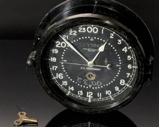 Chelsea Clock Co. U.S. Government 24-Hour Military Ship's Deck Clock