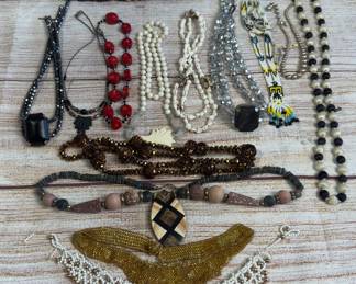 Vintage & Modern Costume Necklace Lot (15) - Various Styles, Unsearched