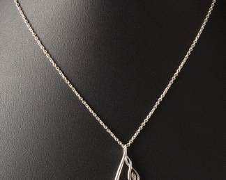 Elegant Sterling Silver Teardrop Celtic Knot Pendant Necklace, 7.72g