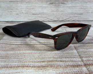 Vintage B&L Ray-Ban Wayfarer II 5024 Sunglasses Tortoise Shell USA w/ Case