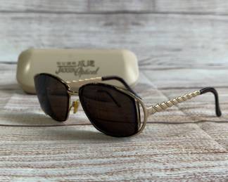 Vintage YSL Yves Saint Laurent 6056 Sunglasses Gold Tone Frames Italy