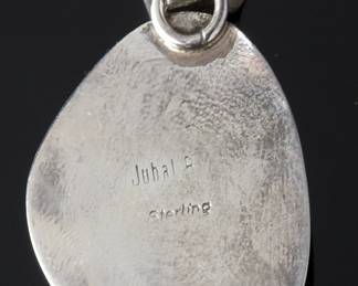Native American Jubal B Turquoise Sterling Silver Pendant Southwest Jewelry