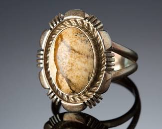 Navajo Wild Horse Magnesite Sterling Silver Ring SZ 7 Native American